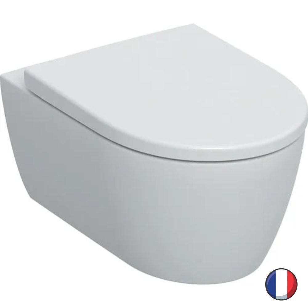 Cuvette WC suspendue INSPIRA sans bride 37 x 56 x 44 cm,blanc, + abattant  blanc