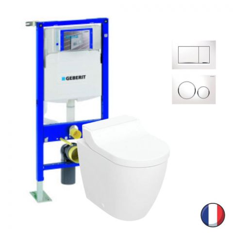 WC lavant GEBERIT AquaClean Tuma comfort + bati support  + Plaque de commande