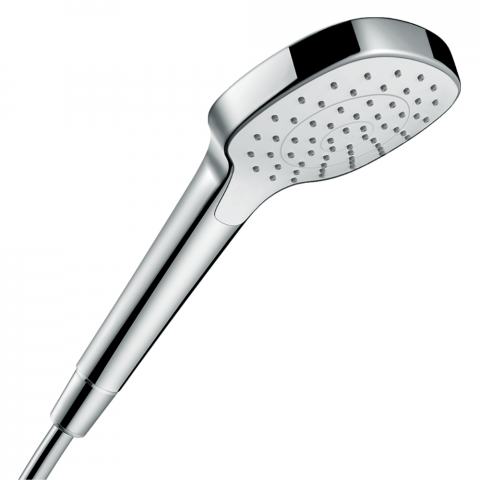 Pommeau de douche HANSGROHE Croma Select E EcoSmart blanc/chromé fond blanc