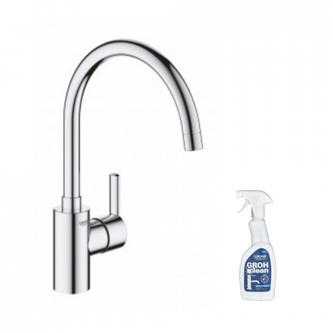 Robinet de cuisine GROHE Quickfix Feel chromé + nettoyant GrohClean