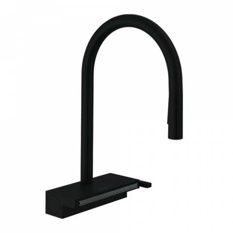 Mitigeur cuisine HANSGROHE Aquno Select M81 sBox 3 jets avec douchette extractible noir mat