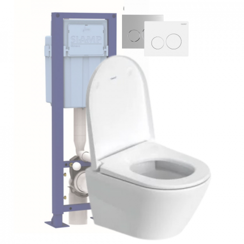 Pack WC suspendu compact sans bride DURAVIT D-Neo