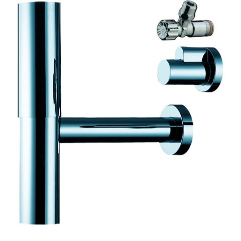 Siphon lavabo avec robinets d'arrêt HANSGROHE Flowstar chromé