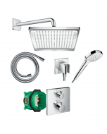 Colonne de douche encastrée thermostatique HANSGROHE Ecostat Square chromé