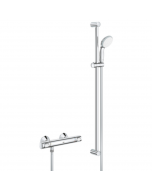 Pack mitigeur douche thermostatique GROHE Quickfix Precision Flow avec barre de 92 cm
