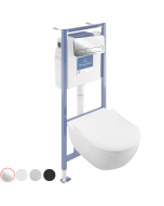 Pack WC sans bride VILLEROY ET BOCH Subway 2.0 avec abattant frein de chute + bâti-support sol et mur Viconnect PRO + plaque