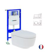 WC lavant GEBERIT AquaClean Maïra Classic + Bati support + Plaque de commande